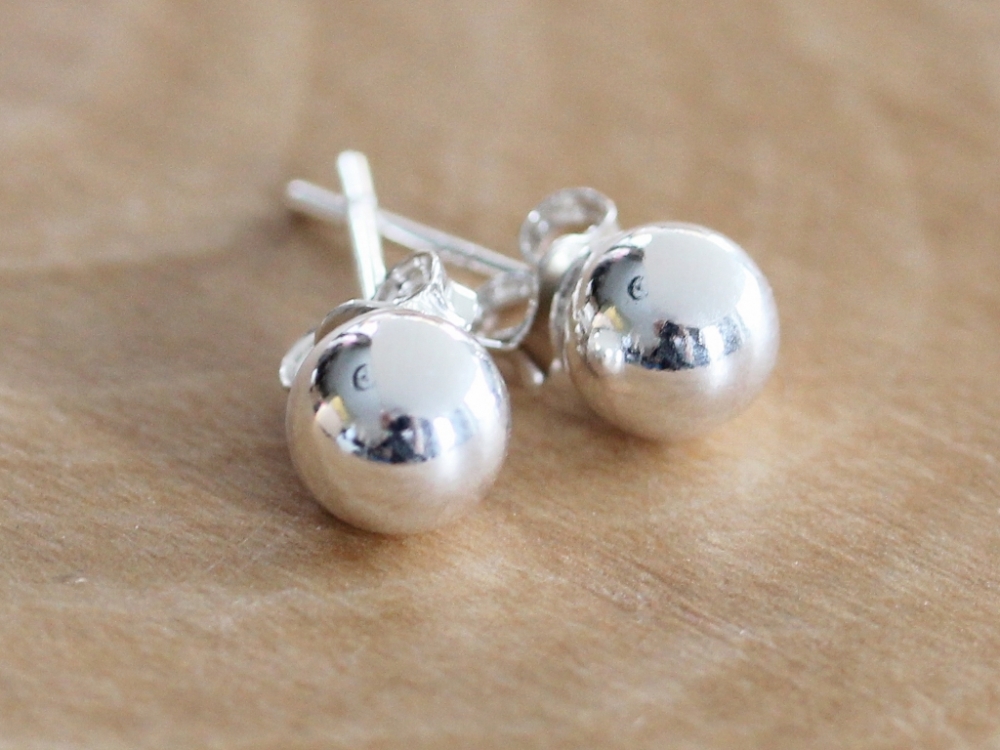 Sterling Silver Ball Post Earrings Abundance Stud Earrings 2