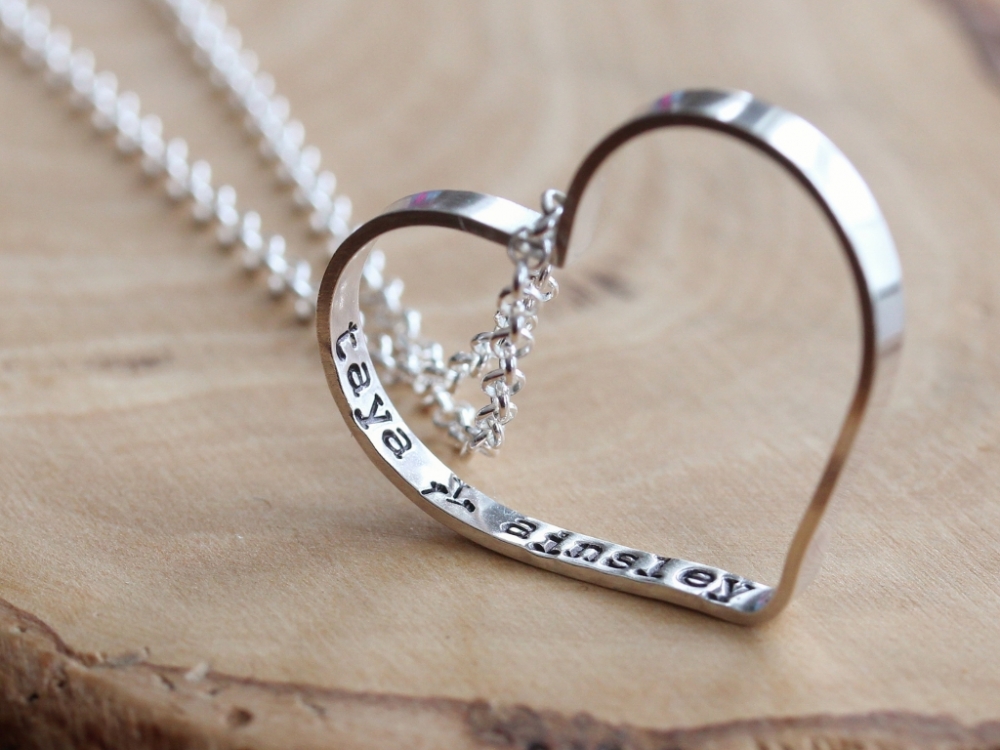 Personalized Everyday Open Heart Necklace - Secret Wishes  