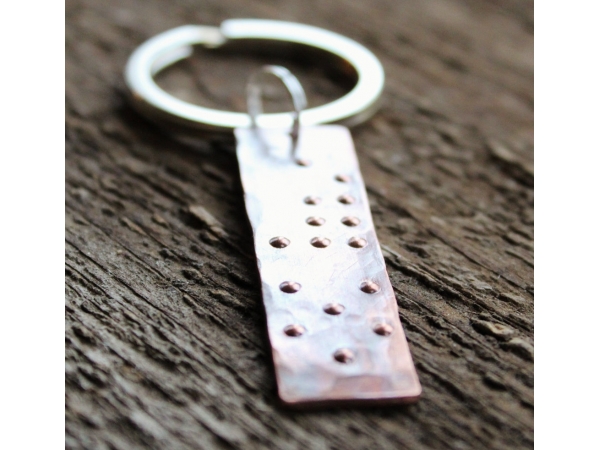 Secret message braille keychain