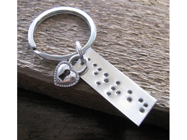 Personalized braille keychain