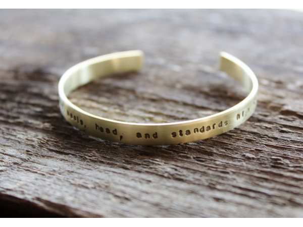 Personalized brass stacking bracelet