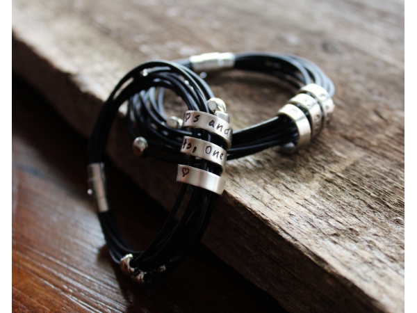 Hand stamped with custom message of choice