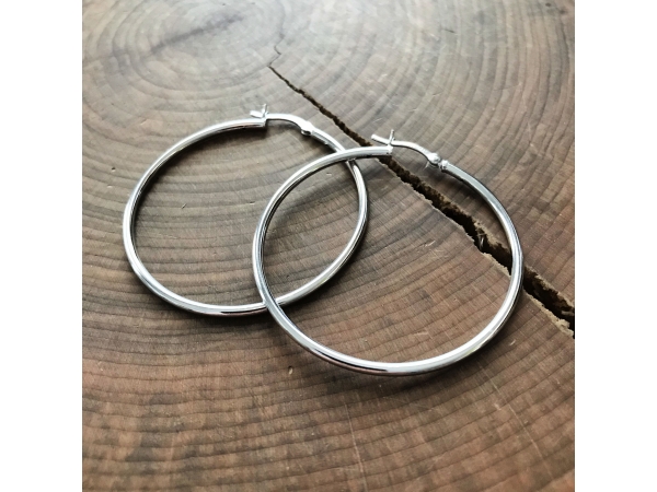 classic silver hoops