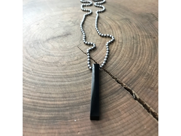 men's black bar necklace