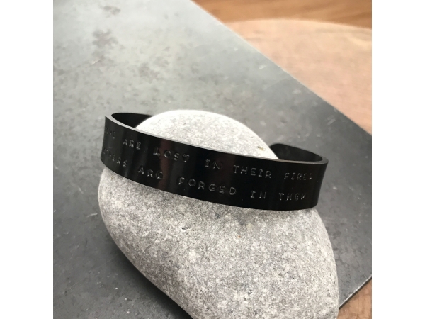 personalized men's black cuff