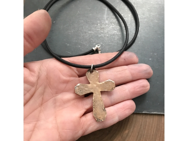 Rustic custom cross necklace