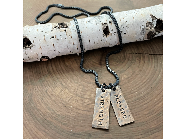 custom bronze and silver necklace
