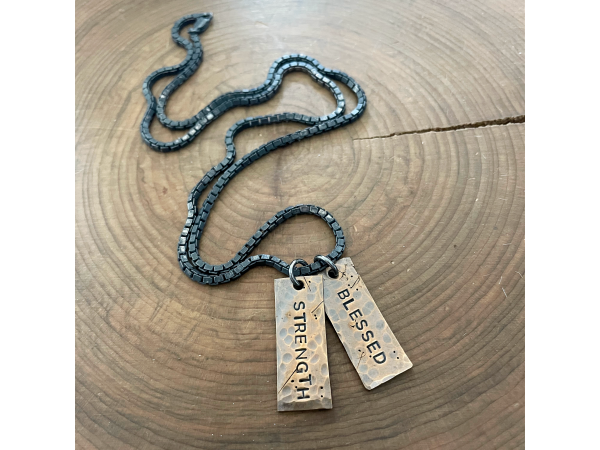 bronze dog tag necklace