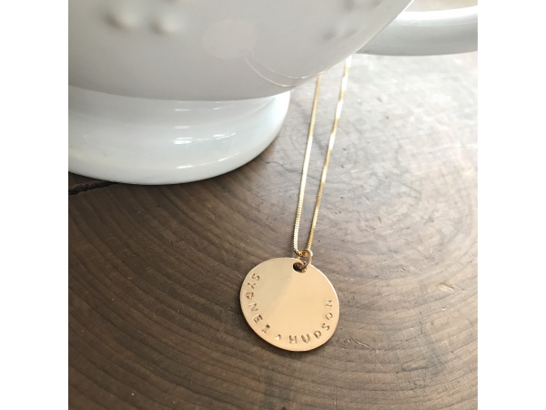 personalized gold fill coin necklace