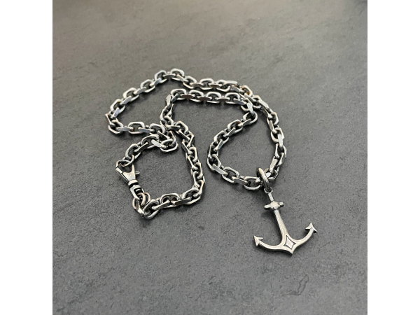 新品 OVY Silver Anchor Chain Bracelet Sサイズ