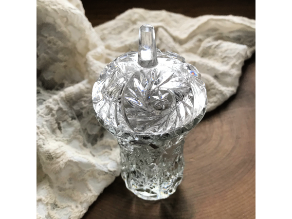 vintage crystal trinket dish