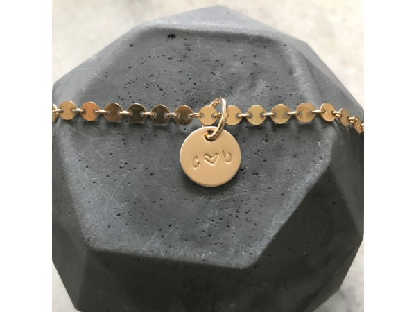 personalized gold initial bracelet