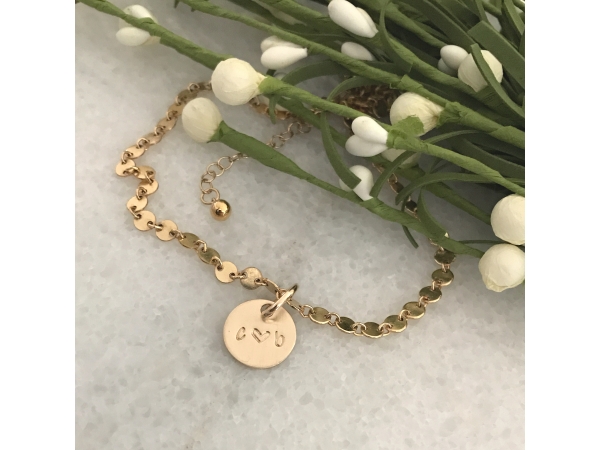 personalized gold couples bracelet
