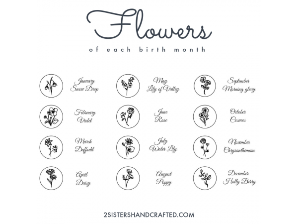 flowers of the month 2 sisters handcrafted