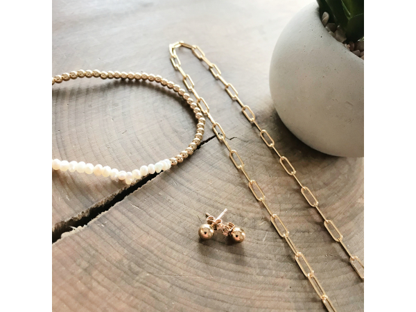 14k gold fill ball stud earrings