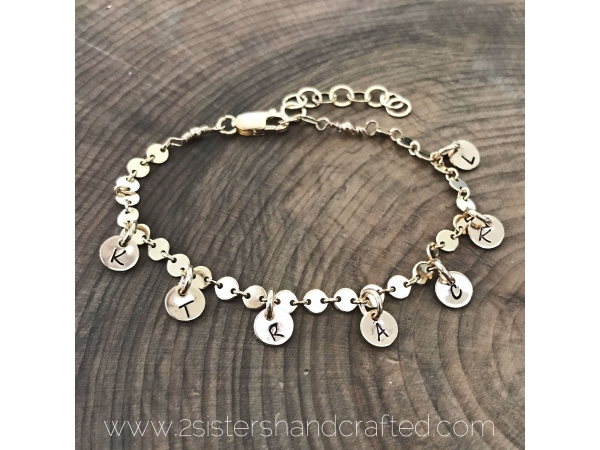 personalized gold charm bracelet