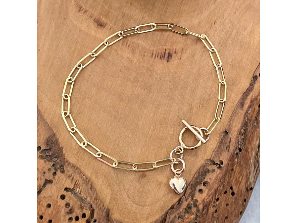 gold heart bracelet