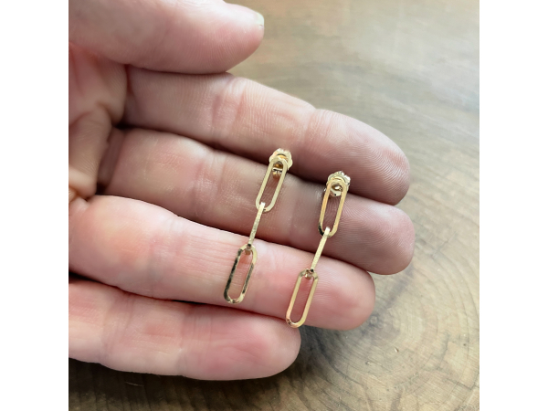 classic gold paperclip earrings