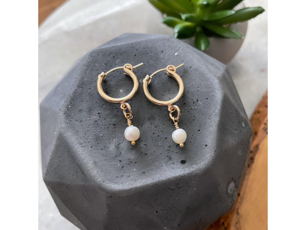 gold and pearl hoops