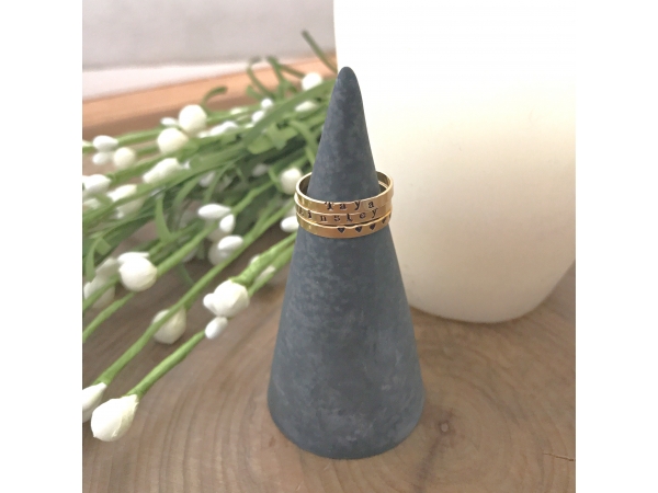 hand stamped gold ring