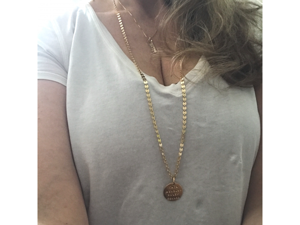 personalized long gold necklace
