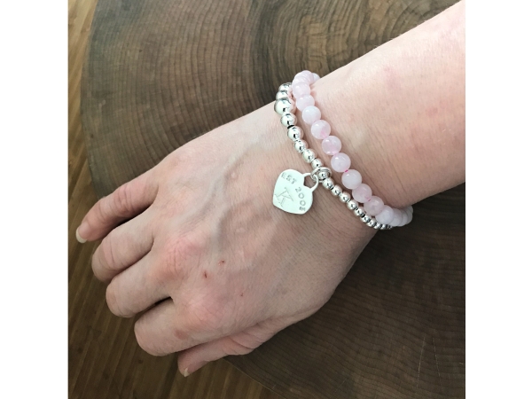 personalized silver Tiffany style heart bracelet