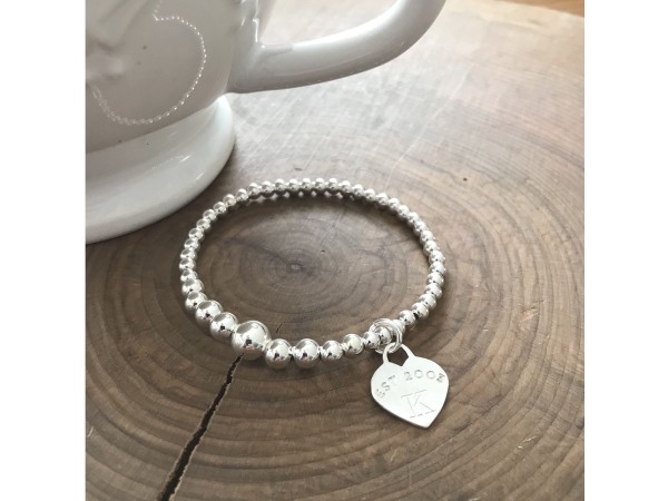 custom silver initial bracelet
