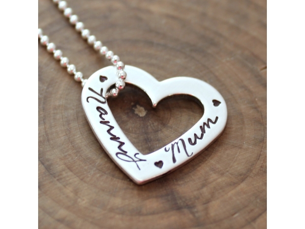 personalized heart necklace