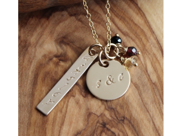 Personalized gold necklace