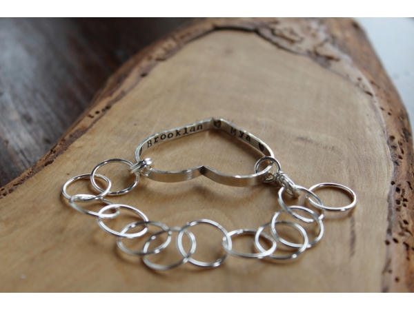Personalized Silver Everyday Heart Bracelet | 2 Sisters Handcrafted