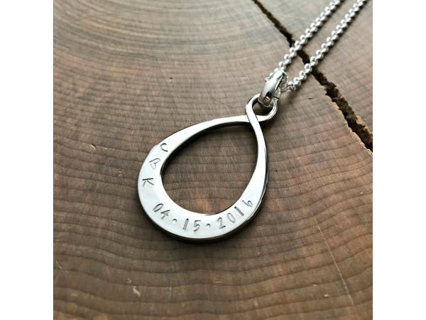 Hand stamped infinity necklace