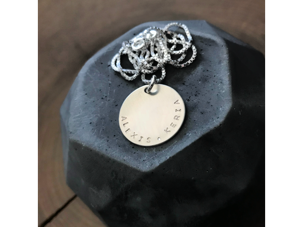 Men's personalized silver necklace
