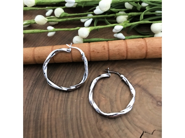 silver hoop earrings