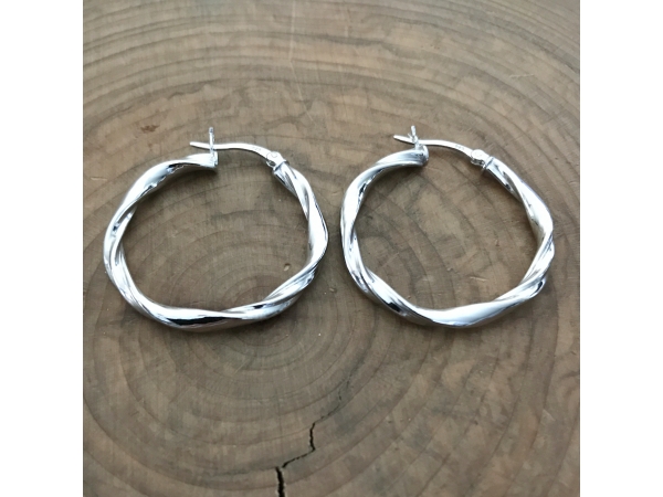 sterling silver twist hoops