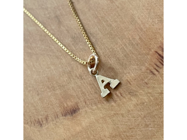 petite gold initial necklace