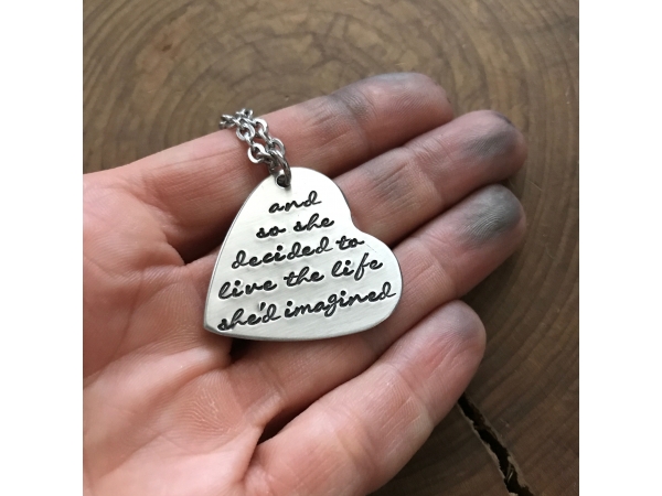 heart shaped quote necklace