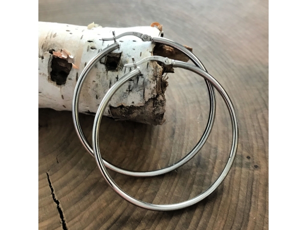 silver hoop earrings