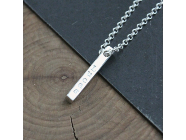 woman's personalized necklace