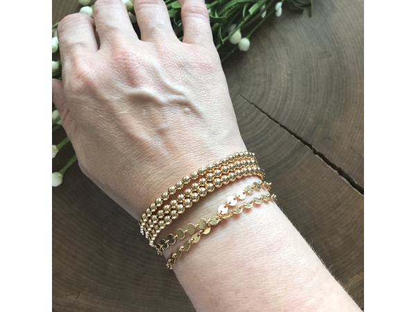 gold stretch bead bracelet