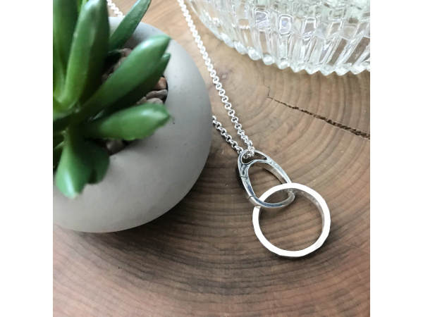 silver wedding ring holder necklace