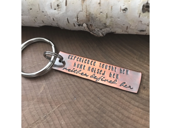 motivational woman's quote keychain
