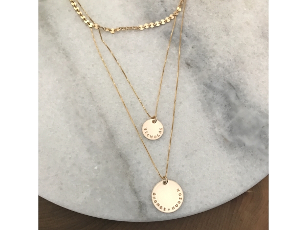 personalized gold layering necklace