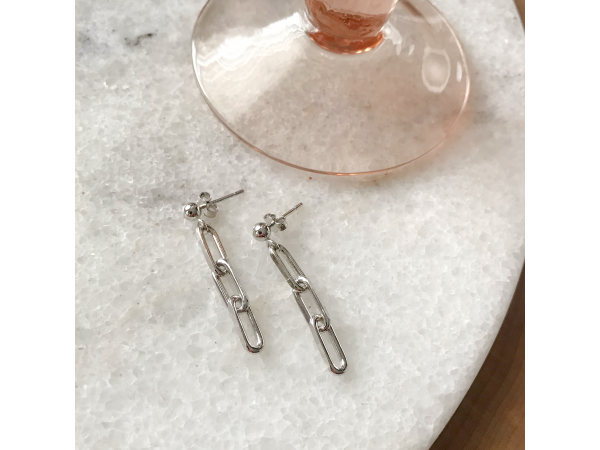 sterling silver chain earrings