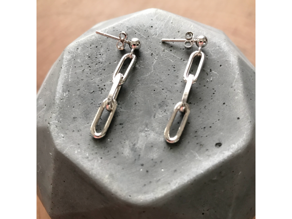 silver paperclip earrings