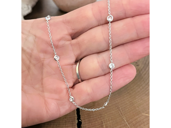 sterling silver necklace with crystal