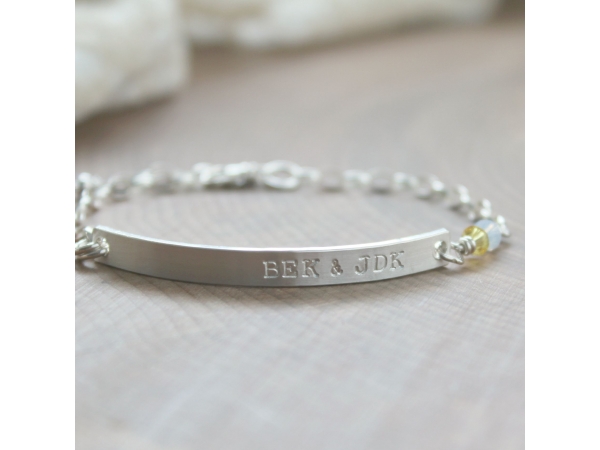 Personalized skinny bar bracelet