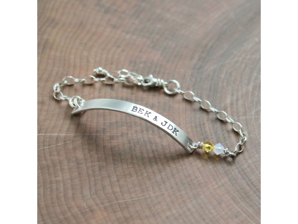 Custom silver ID bracelet