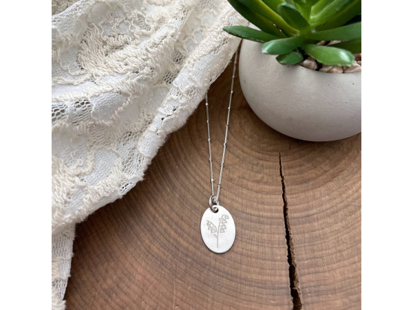 personalized birth month flower necklace