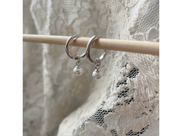 pearl hoop earrings