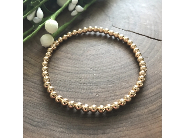 gold ball bead bracelet